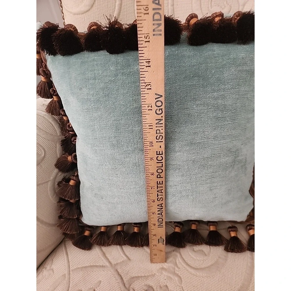 Teal Velvet Throw Pillow 16